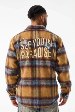 Jordan Craig Jacket - See You In Paradise Flannel Shacket - Wheat - 2561