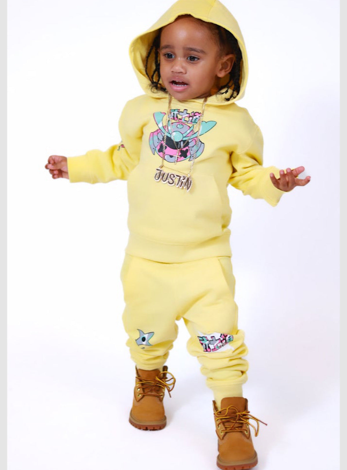 Jordan Craig Kids Sweatsuit - Pale Yellow - 8446K