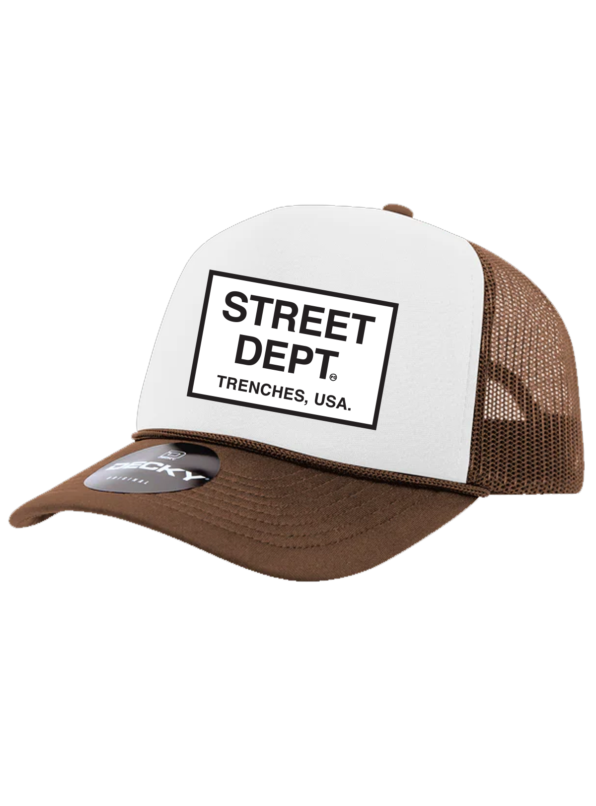 Pg Apparel Hat - Street Dept - White And Brown - STDPT200