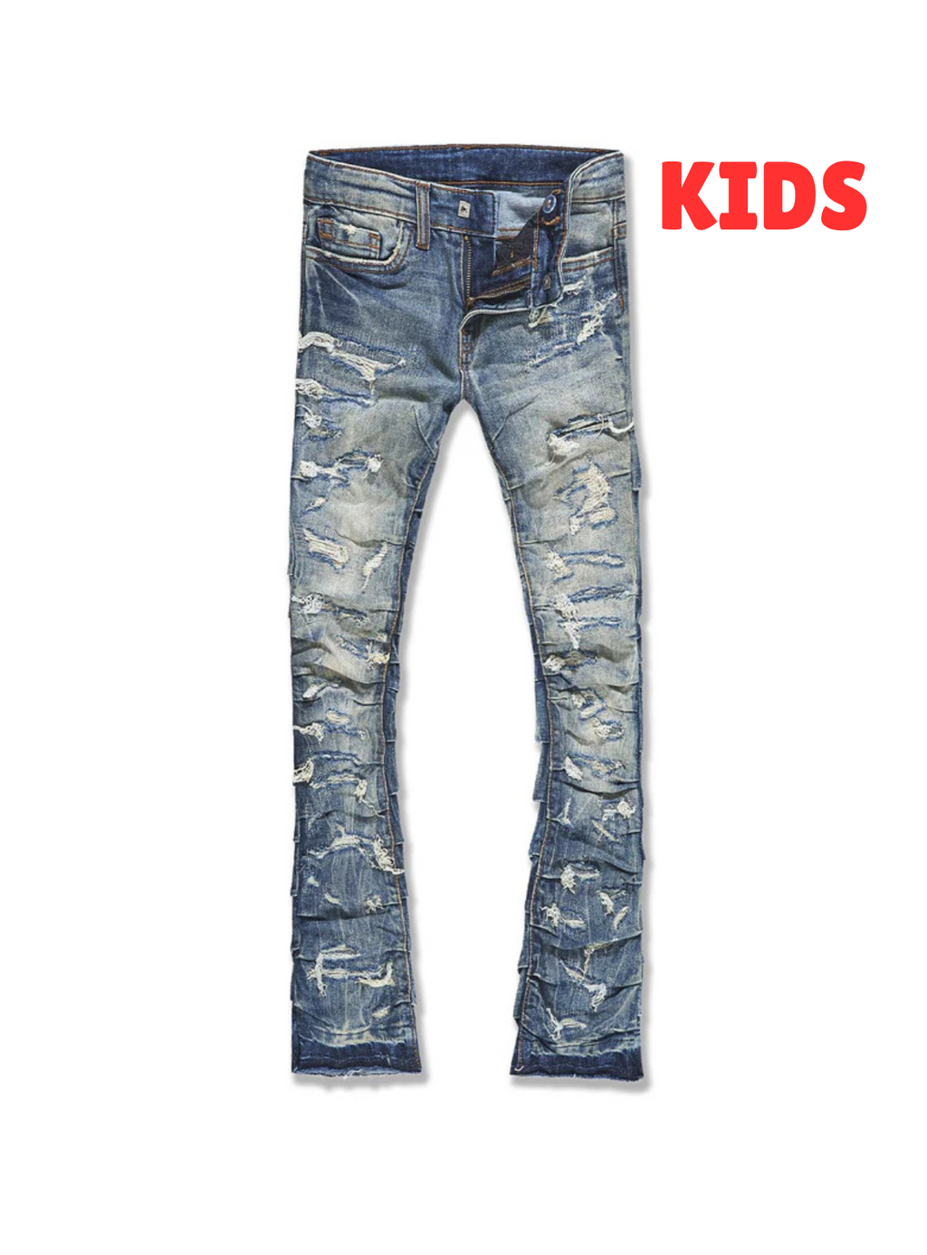 Jordan Craig Jeans - KIDS Stacked Ripple Effect - Desert Storm - JTF1157K