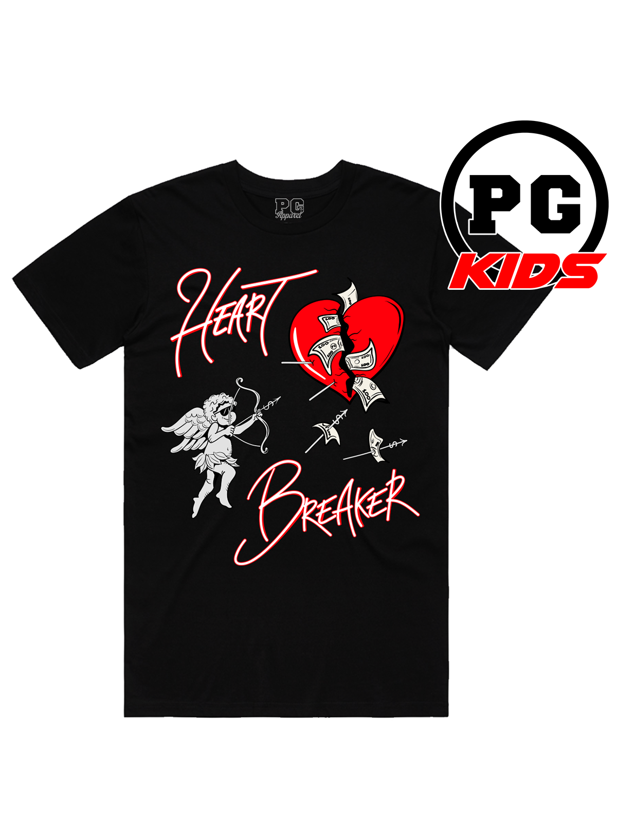 Pg Apparel T-Shirt BOYS - Heart Breaker - Black\Red - HB800