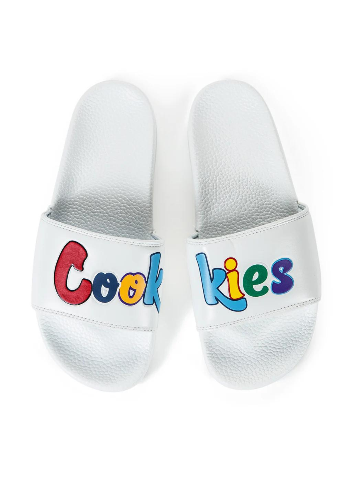 Cookies Slides - Original Mint Logo Faux Leather - White - CM232AFS02