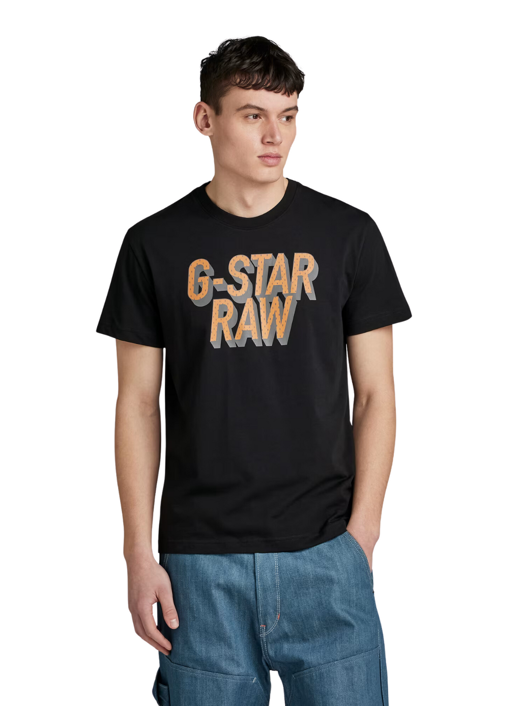 G-Star T-Shirt - 3D Dotted Graphic - Dark Black - D25021