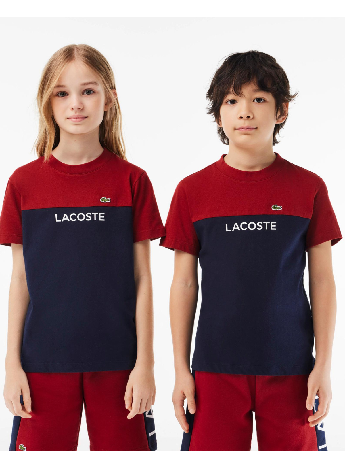 Lacoste Sweatsuit -  Kids' Colorblock Organic Cotton - Bordeaux\Navyblue IQF - TJ5289