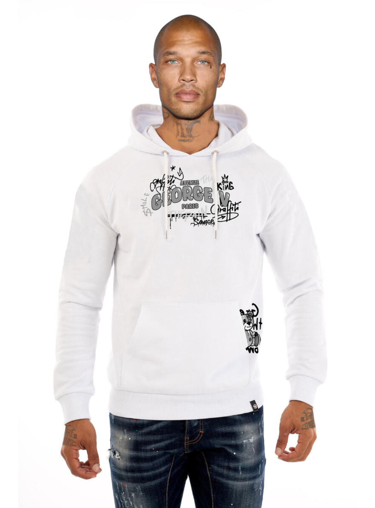 George V Hoodie - Before You Judge Me - White  - GV2629
