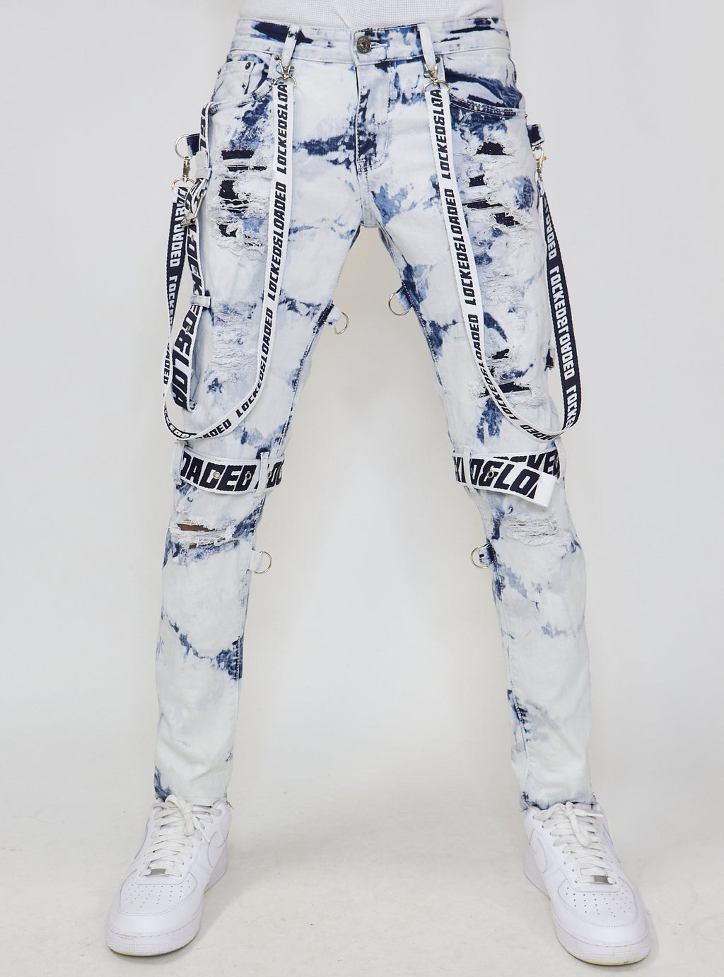 LNL Jeans - Straps - Acid Wash And Navy - LLCDP0925565