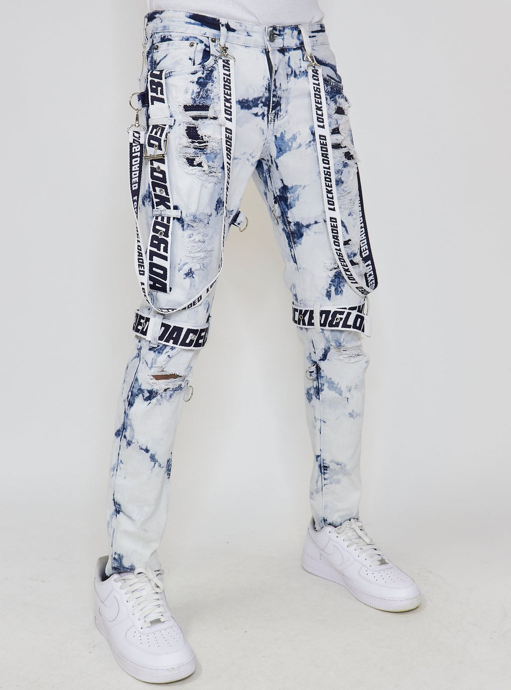 LNL Jeans - Straps - Acid Wash And Navy - LLCDP0925565