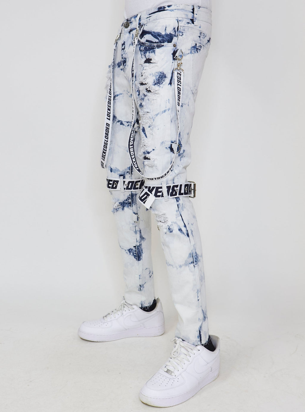 LNL Jeans - Straps - Acid Wash And Navy - LLCDP0925565