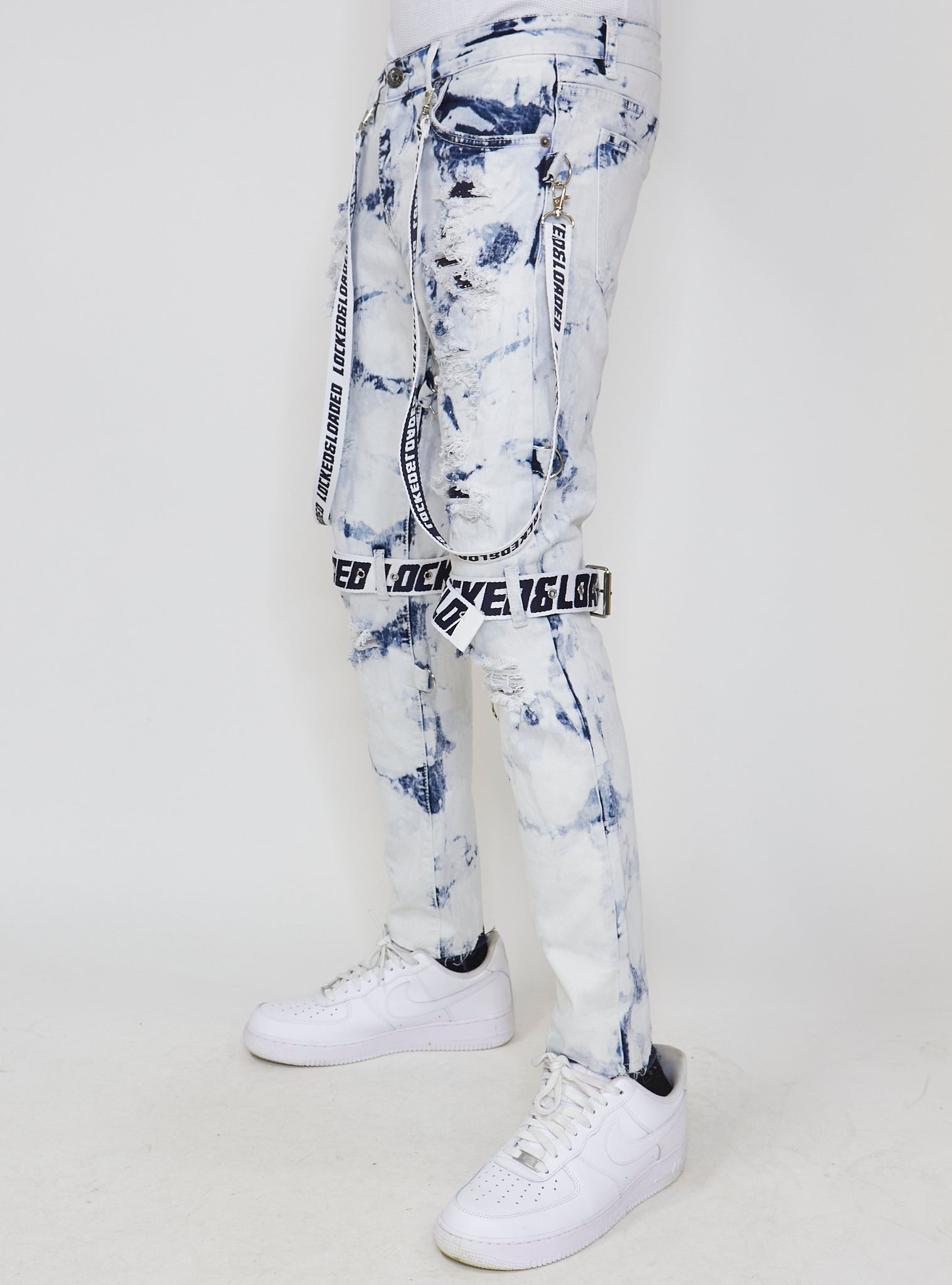 LNL Jeans - Straps - Acid Wash And Navy - LLCDP0925565