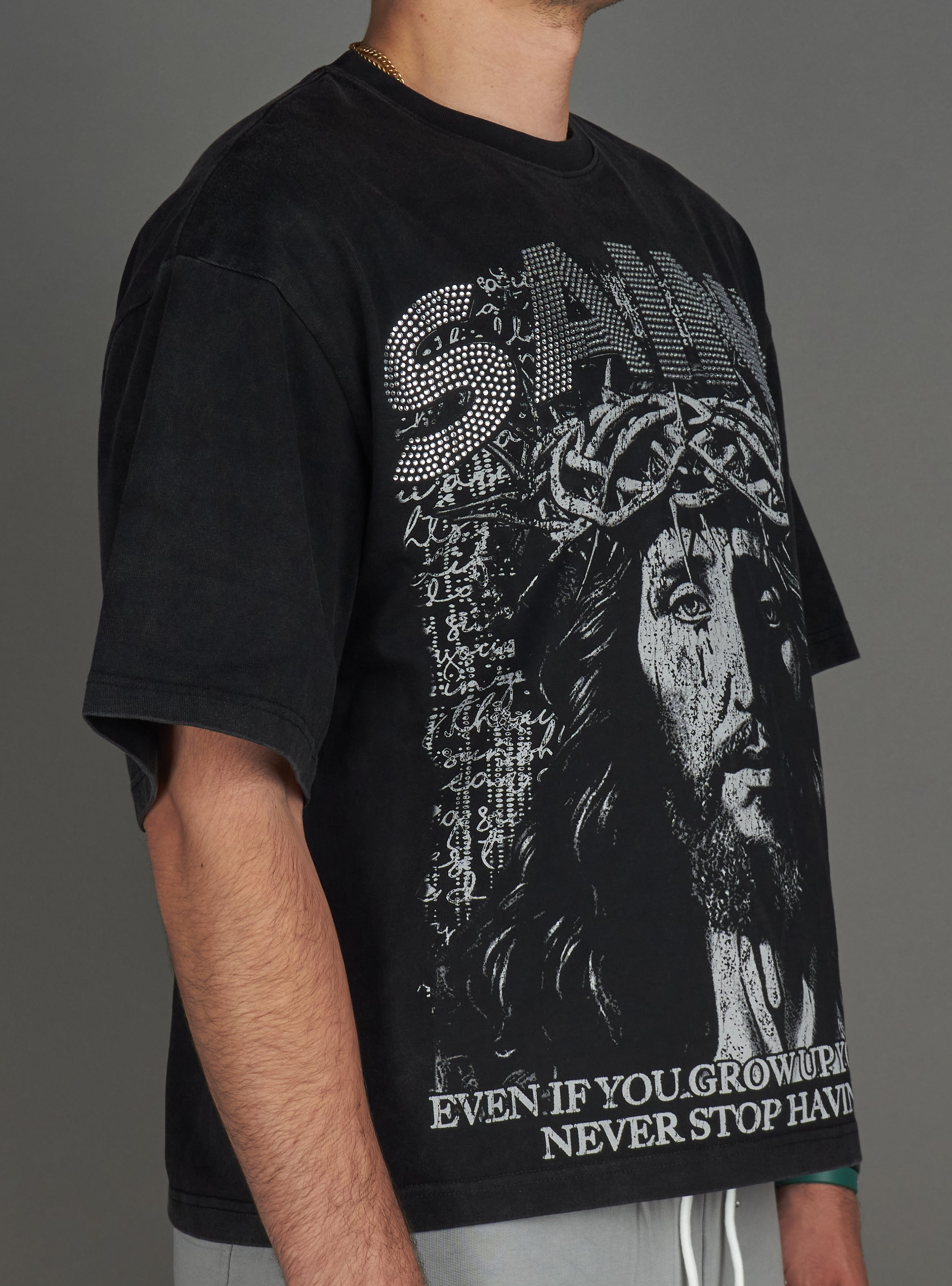 NME T-Shirt - Cole -  Black Wash  - 206