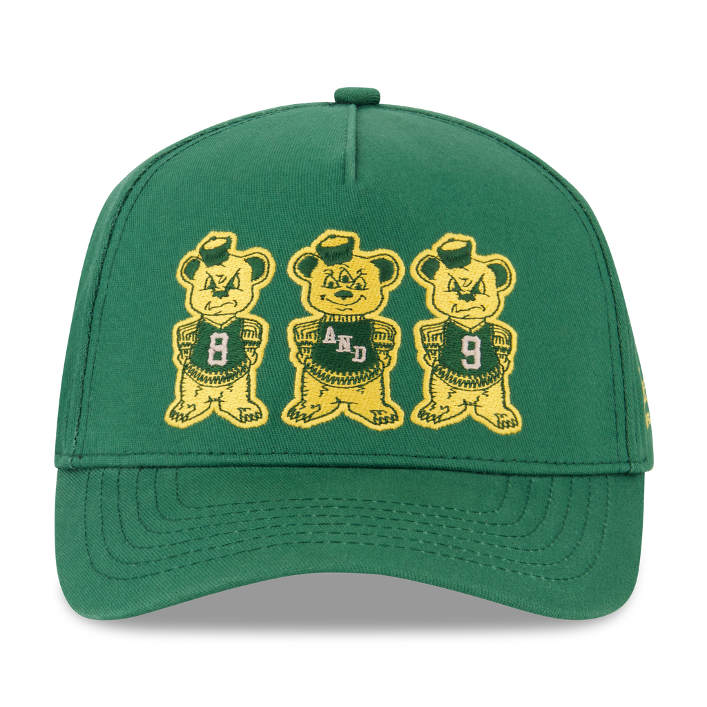 8&9 Hat - 3 Bears Green Snapback