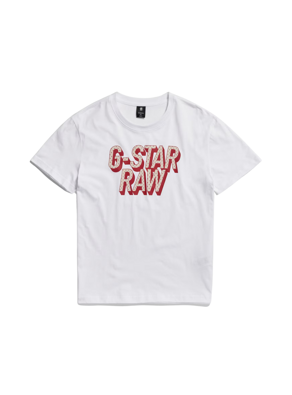 G-Star T-Shirt - 3D Dotted Graphic - White And Red - D25021