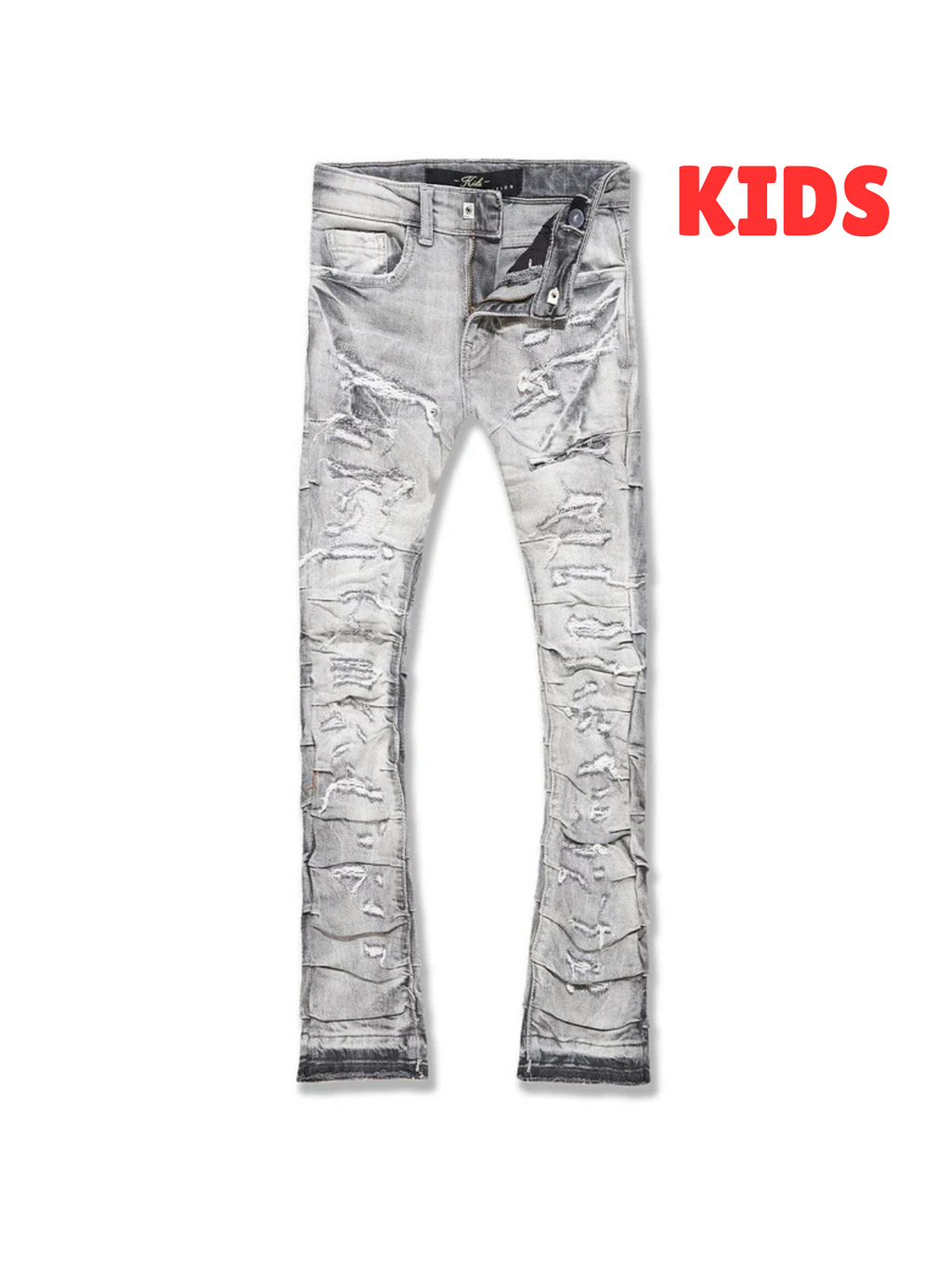 Jordan Craig Jeans - KIDS Stacked Ripple Effect - Arctic Grey - JTF1157K