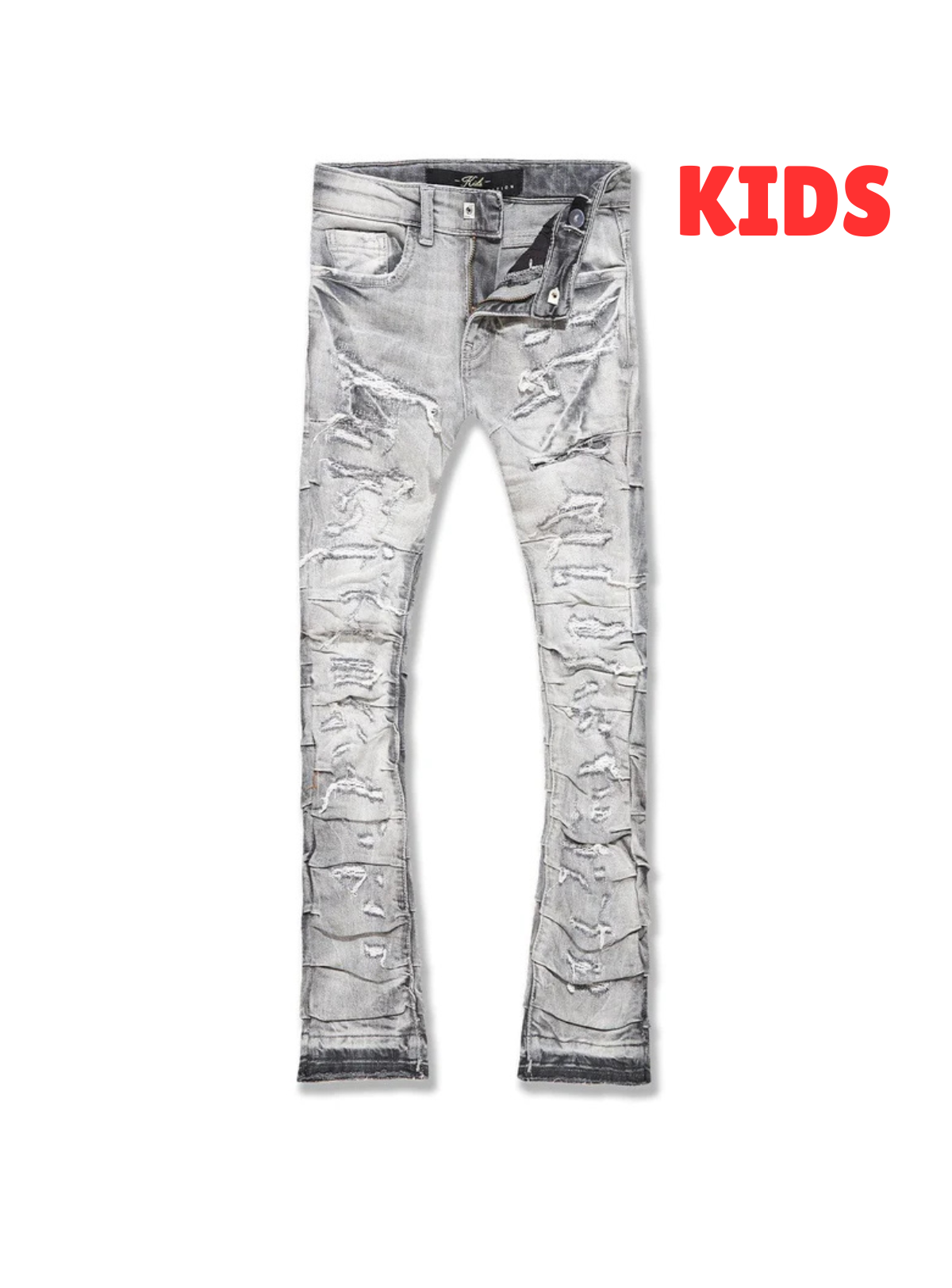 Jordan Craig Jeans - KIDS Stacked Ripple Effect - Arctic Grey - JTF1157K