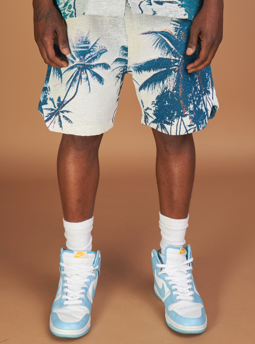 Majestik Shorts - Lost Paradise Tapestry Jacquard - Light Blue  - TS2495