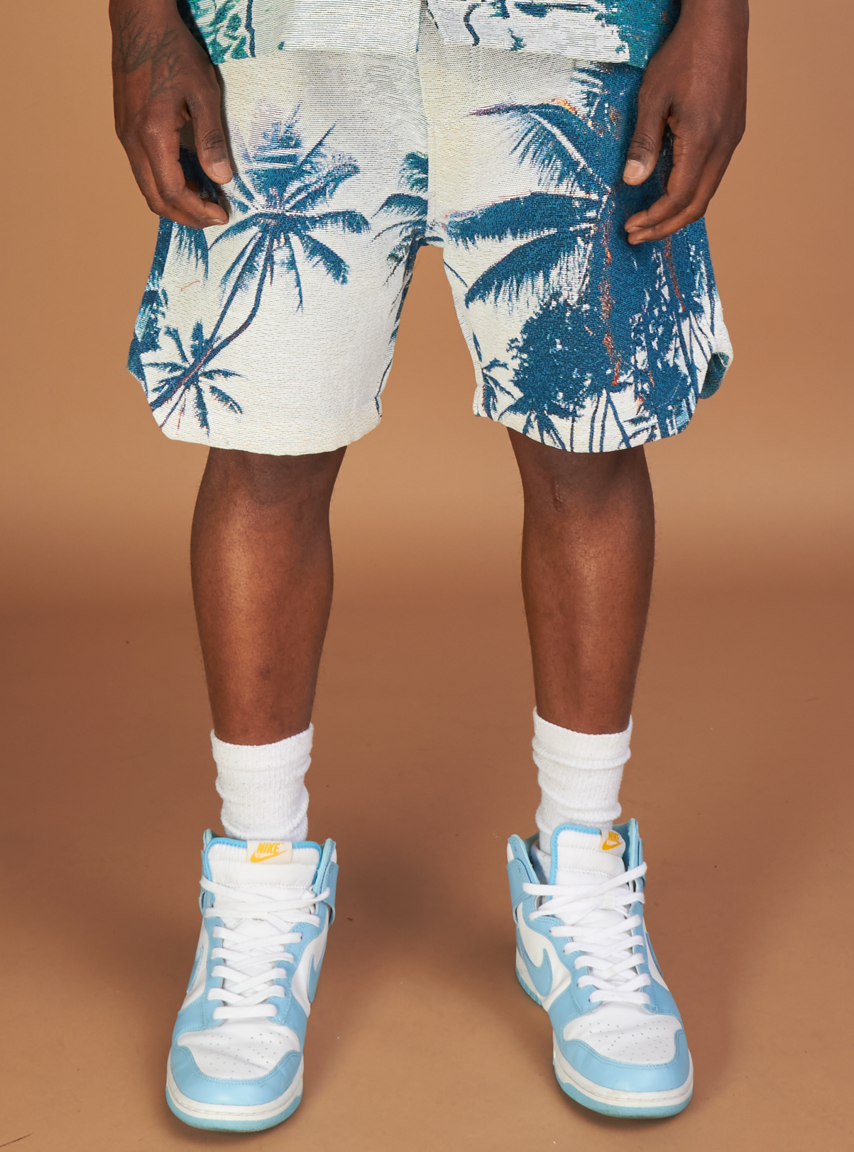 Majestik Shorts - Lost Paradise Tapestry Jacquard - Light Blue  - TS2495