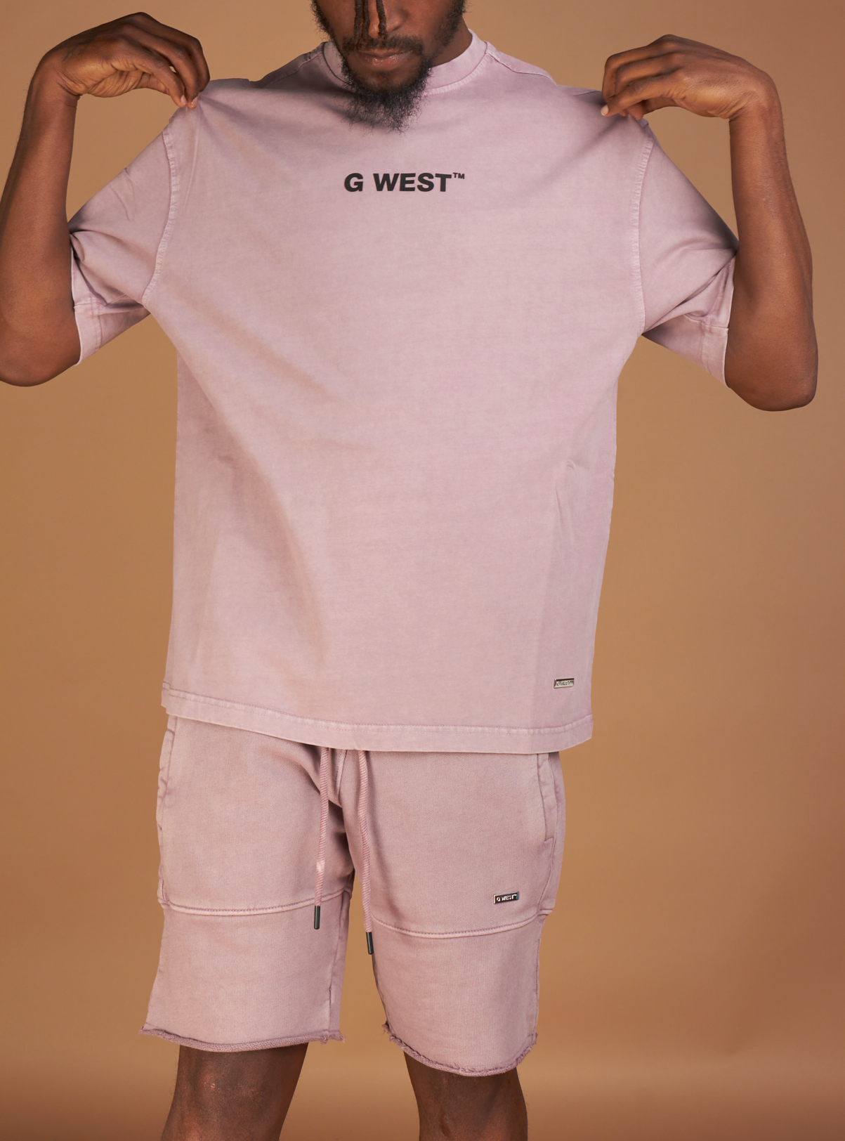 G West Short Set - Stone Wash - Pink  - GWAPT2024