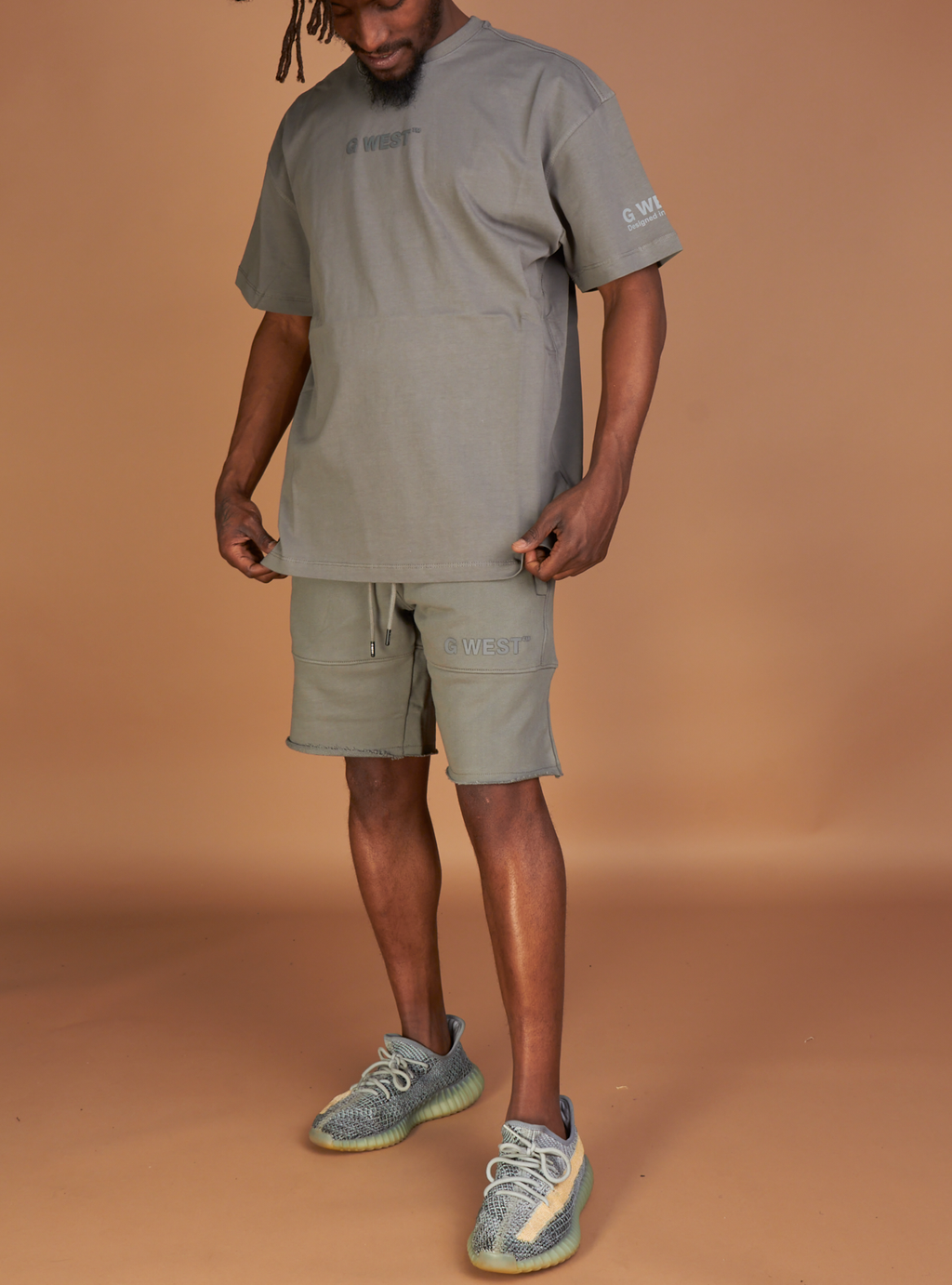 G West Short Set - Logo Wear Life Style - Charcoal Gray  - GWLFT6003600