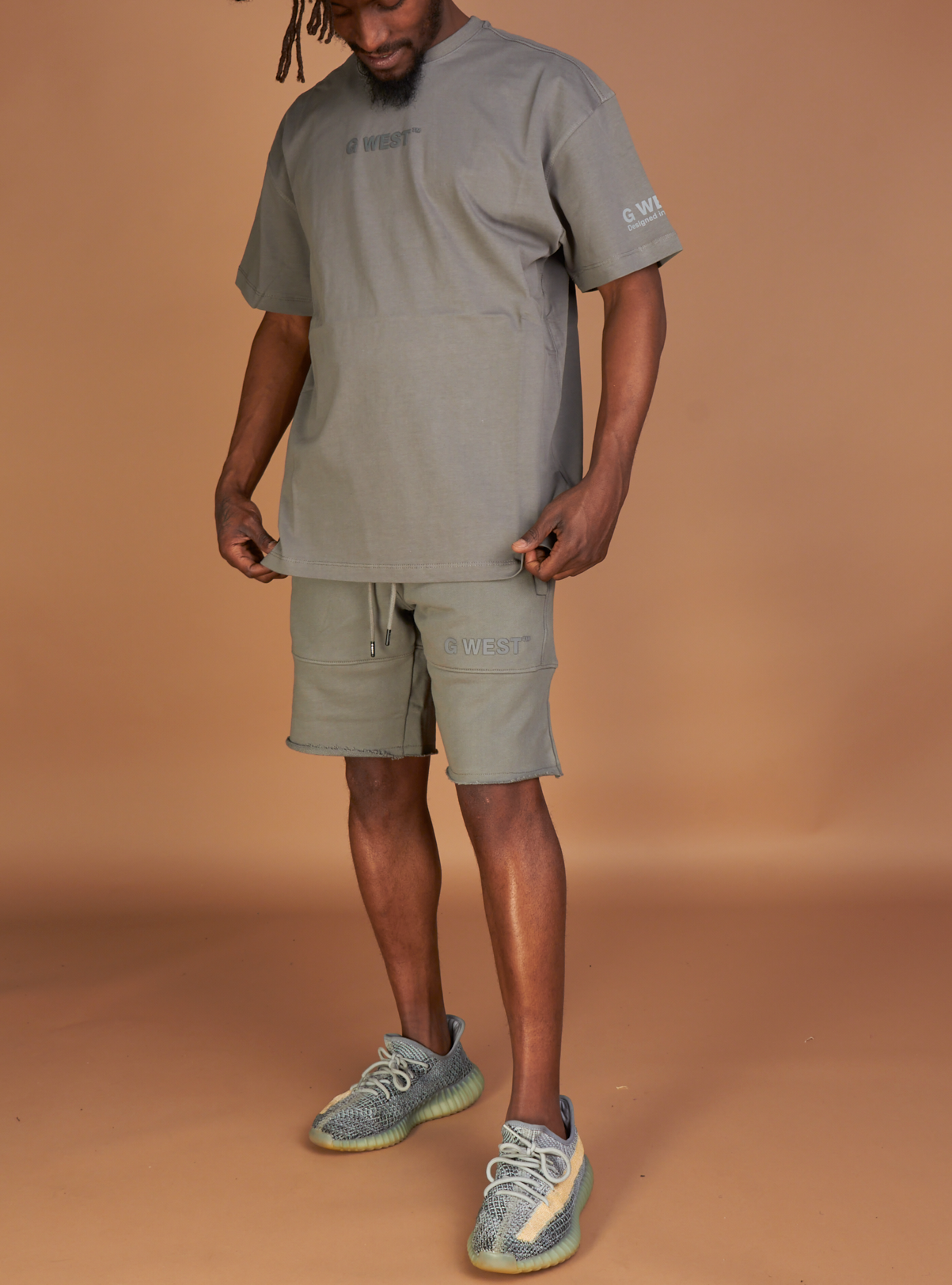 G West Short Set - Logo Wear Life Style - Charcoal Gray  - GWLFT6003600