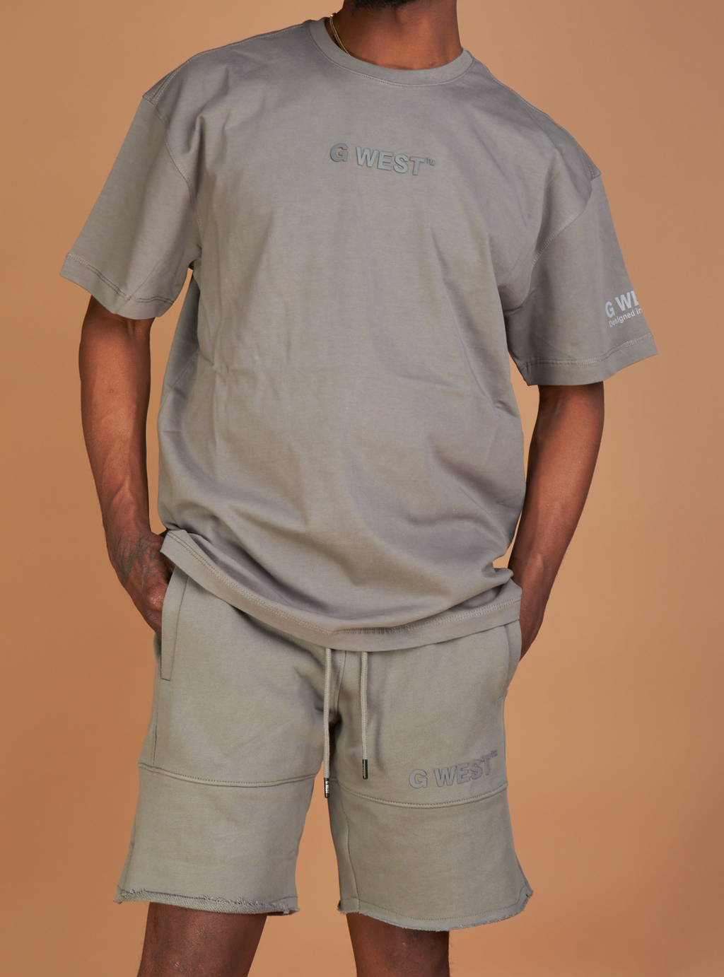 G West Short Set - Logo Wear Life Style - Charcoal Gray  - GWLFT6003600