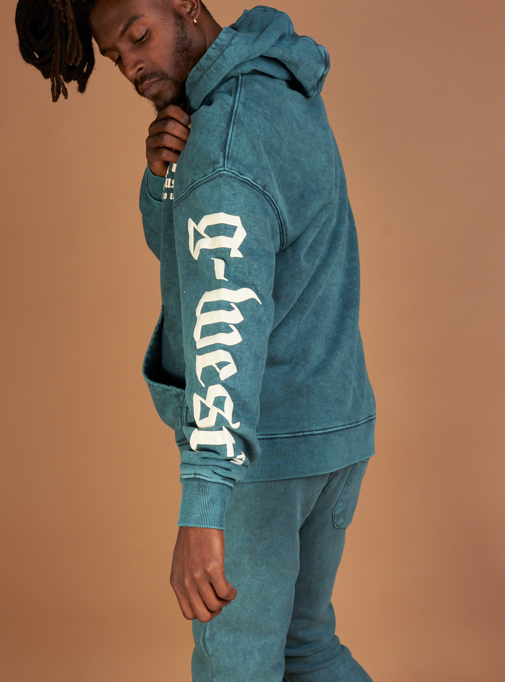 G West Jogger Set - Letter Graphic - Green - GWAPHD2029