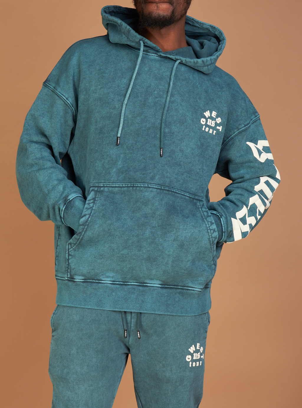 G West Jogger Set - Letter Graphic - Green - GWAPHD2029