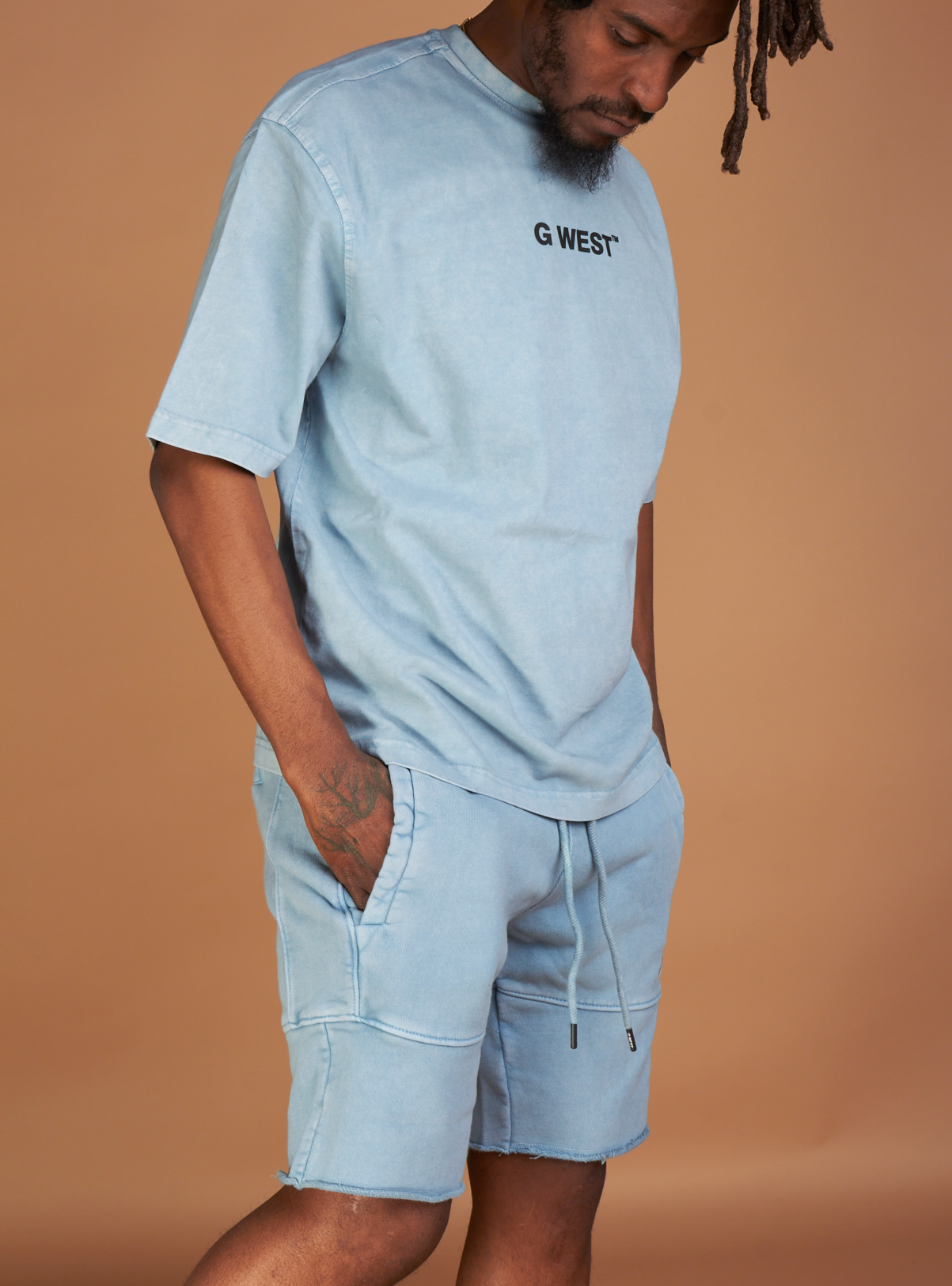 G West Short Set - Stone Wash - Blue - GWAPT2024