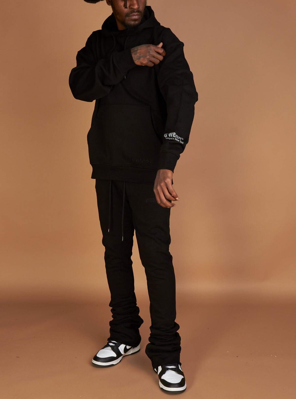 G West Jogger Set - Crypt Pull Over - Black - GWAPHD2035