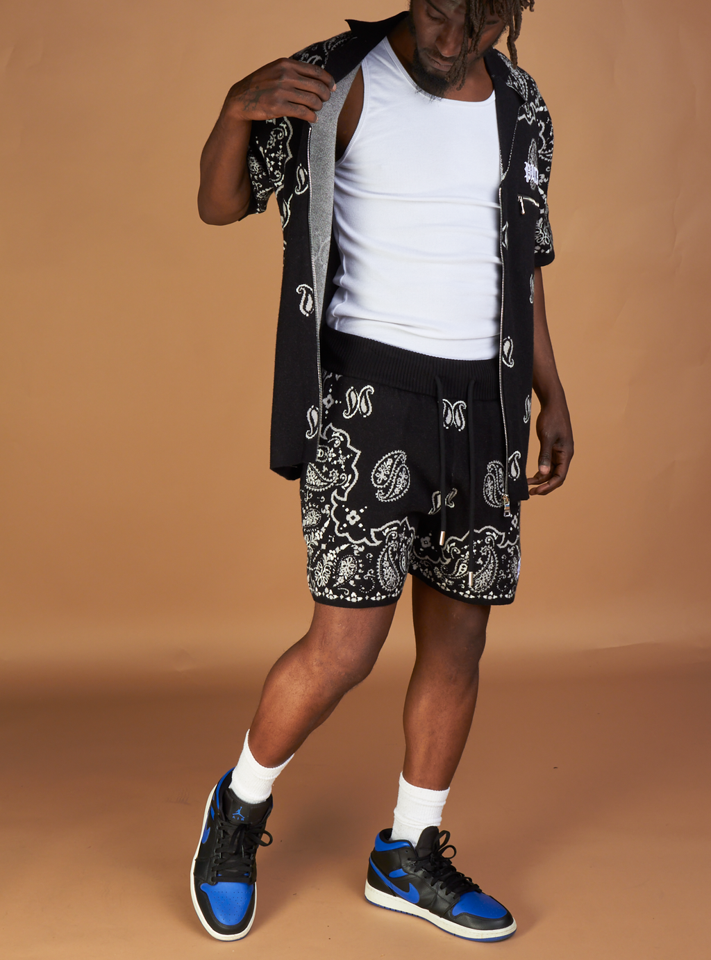 Politics Short Set - Paisley - Black - 642