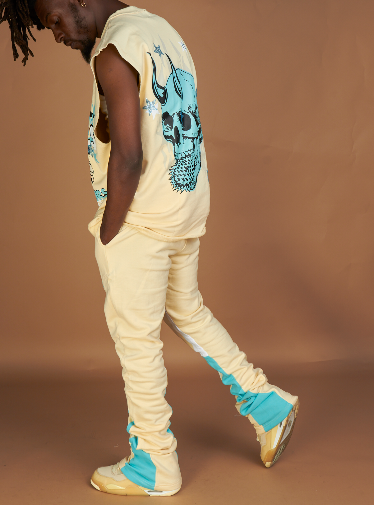 Politics Jogger Set - Stockten - Cream And Black - 704