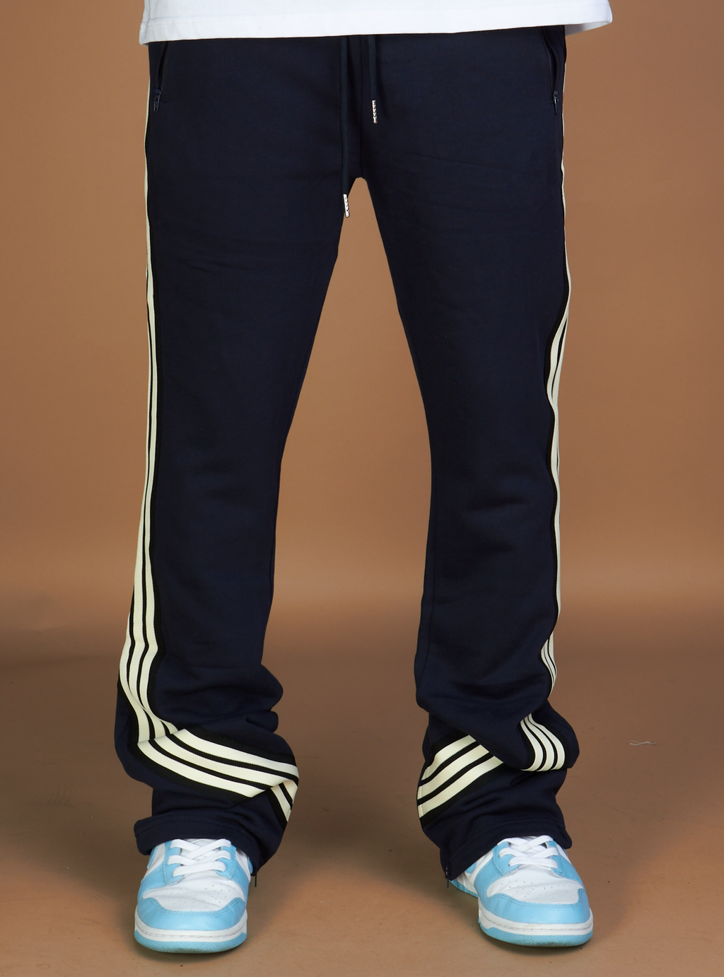 NME - Fleece Tracks - Crix - Navy - 301 - Stacked Sweatpants