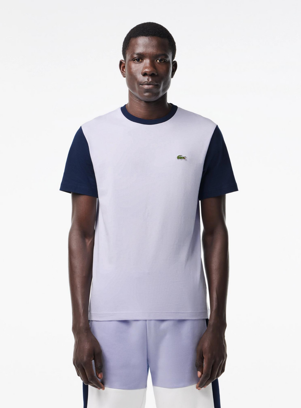 Lacoste Short Set - Men's Regular Fit Colorblock Jersey - Light Blue\Navy Blue X1J - TH1298
