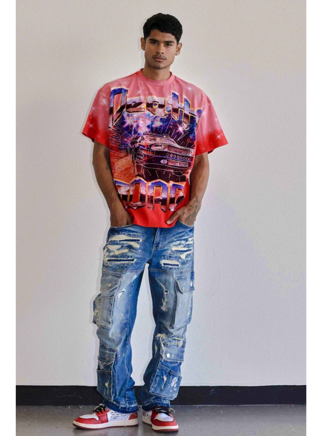 First Row T-Shirt - Death Road Wild - Red - FRT2137