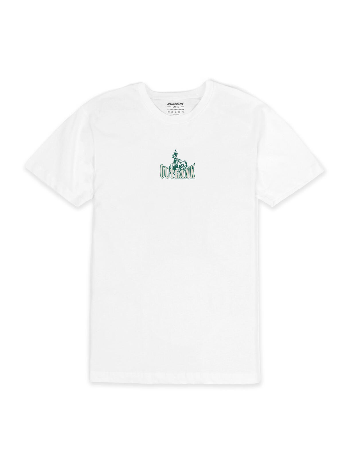 Outrank T-Shirt - Energy Unmatched Embroidered - White - OR2975