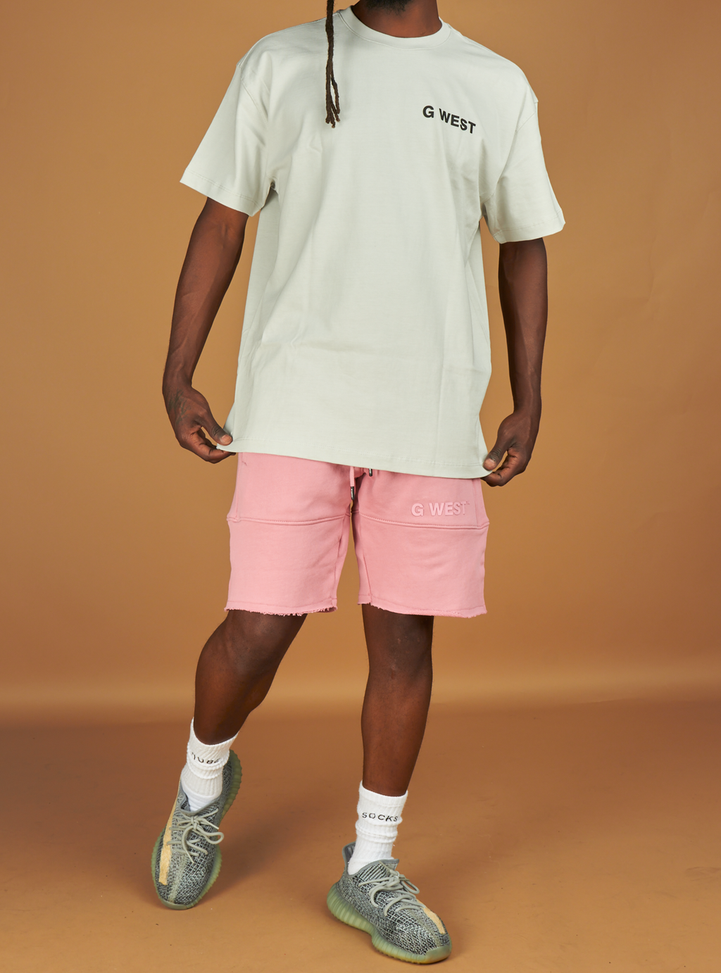 G West Short Set - Future Journey - Grey Violet And Pink - GWPSET9015