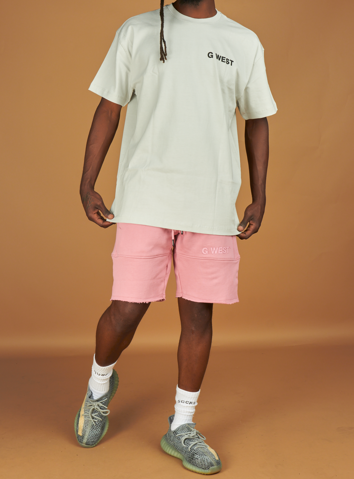 G West Short Set - Future Journey - Grey Violet And Pink - GWPSET9015