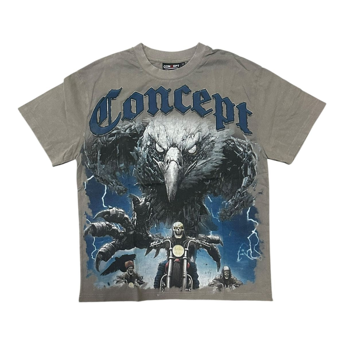 Concept T-Shirt - Black Hawk - Grey Wash - CTEE_52
