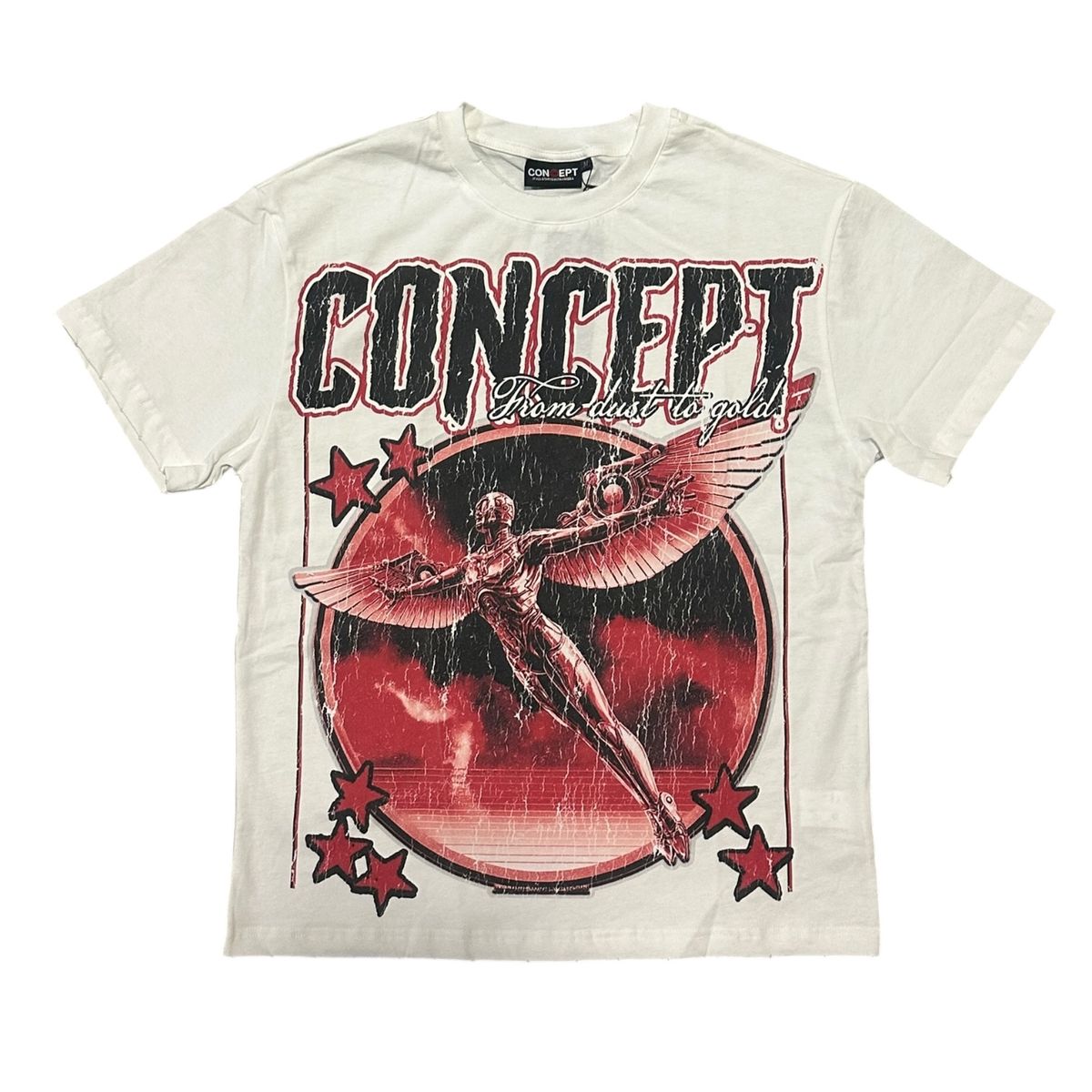 Concept T-Shirt - Dust To Gold - White And Red - CTEE_58