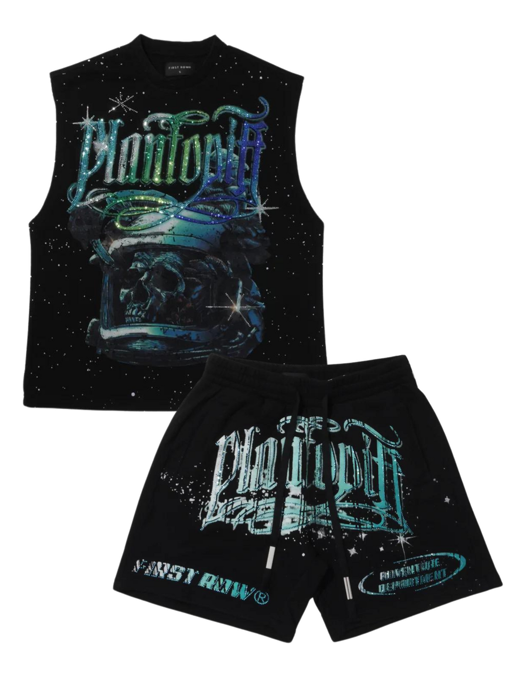 First Row Short Set - Plantopia Cosmos - Black
