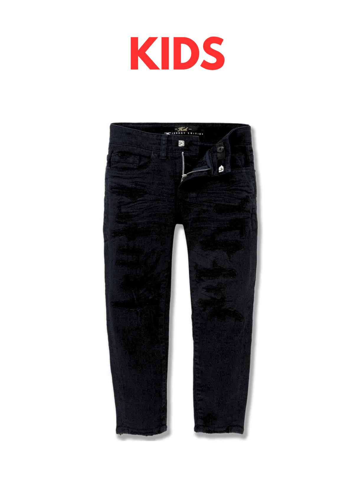 Jordan Craig Jeans - Kids W Shreds Denim - Black - JS990K