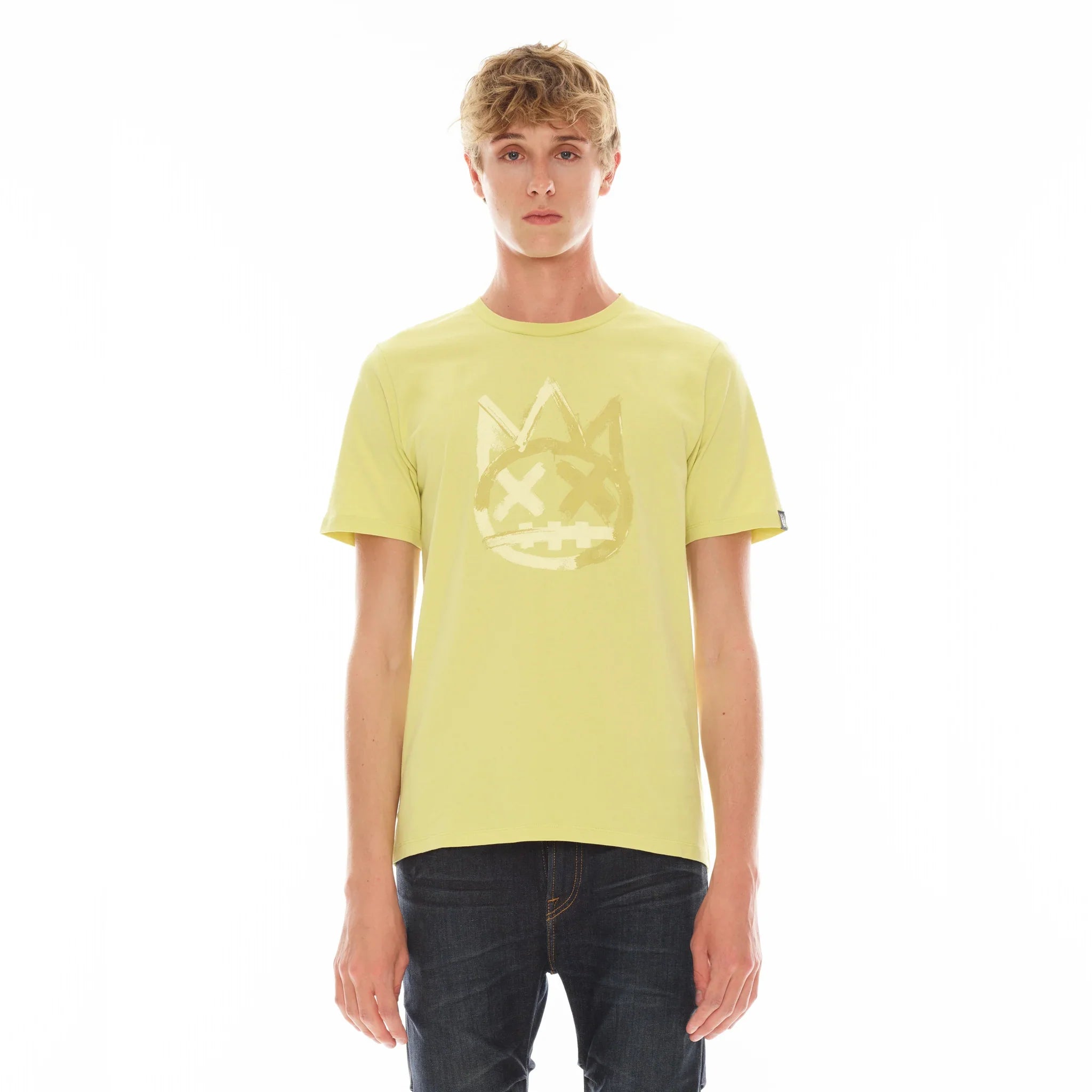 Cult Of Individuality T-Shirt - Shimuchan Brushed Logo - Yellow - 623B9-K66C