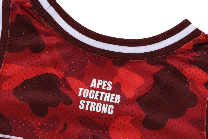 A Bathing Ape Tank Top - Color Camo Basketball - Red Camo - 1K30-108-001