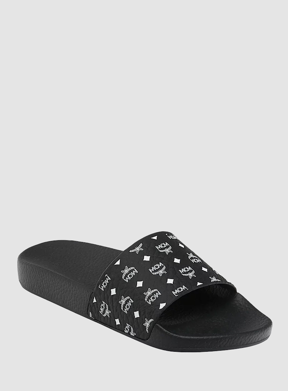 MCM Women Slides - Monogram Print - Black - MESCSMM24BK