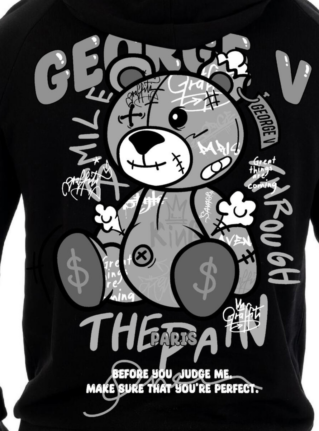 George V Hoodie - Before You Judge Me - Black - GV2629