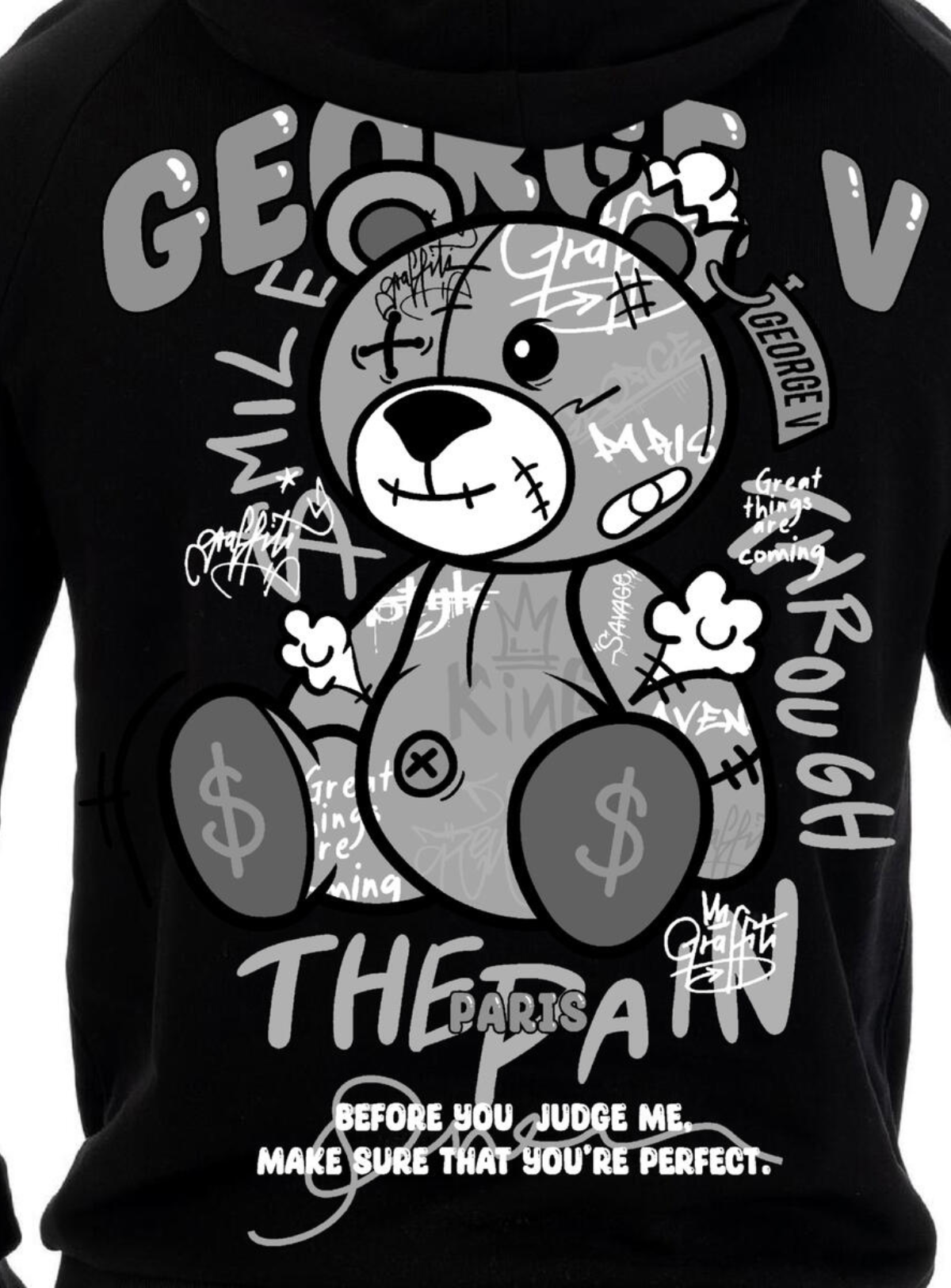 George V Hoodie - Before You Judge Me - Black - GV2629