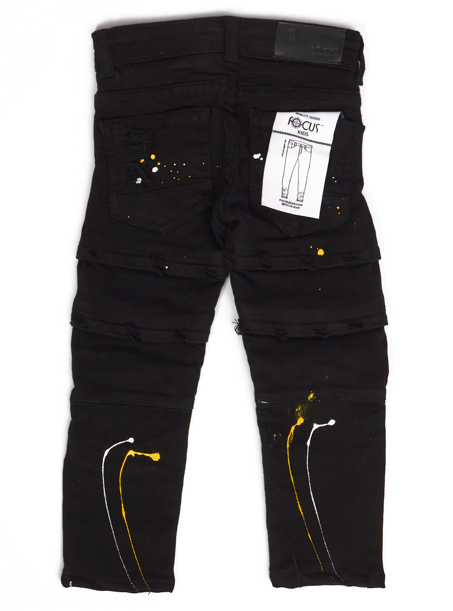 Focus Kids Jeans - Yellow Heartbreaker - Jet Black - 3201