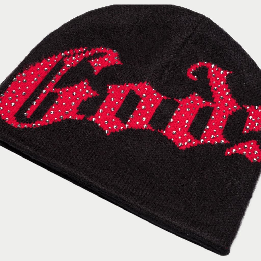 Godspeed Beanie - OG Logo Studded - Black And Red