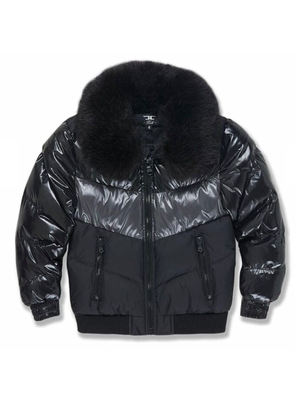 Jordan Craig Jacket Big Kids - Blocked Puffer - Triple Black - 91548B