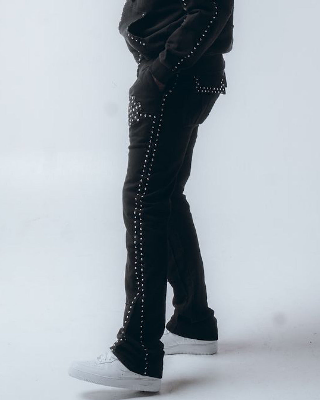 Hudson Sweatpants - Studded Flare - Black - 586