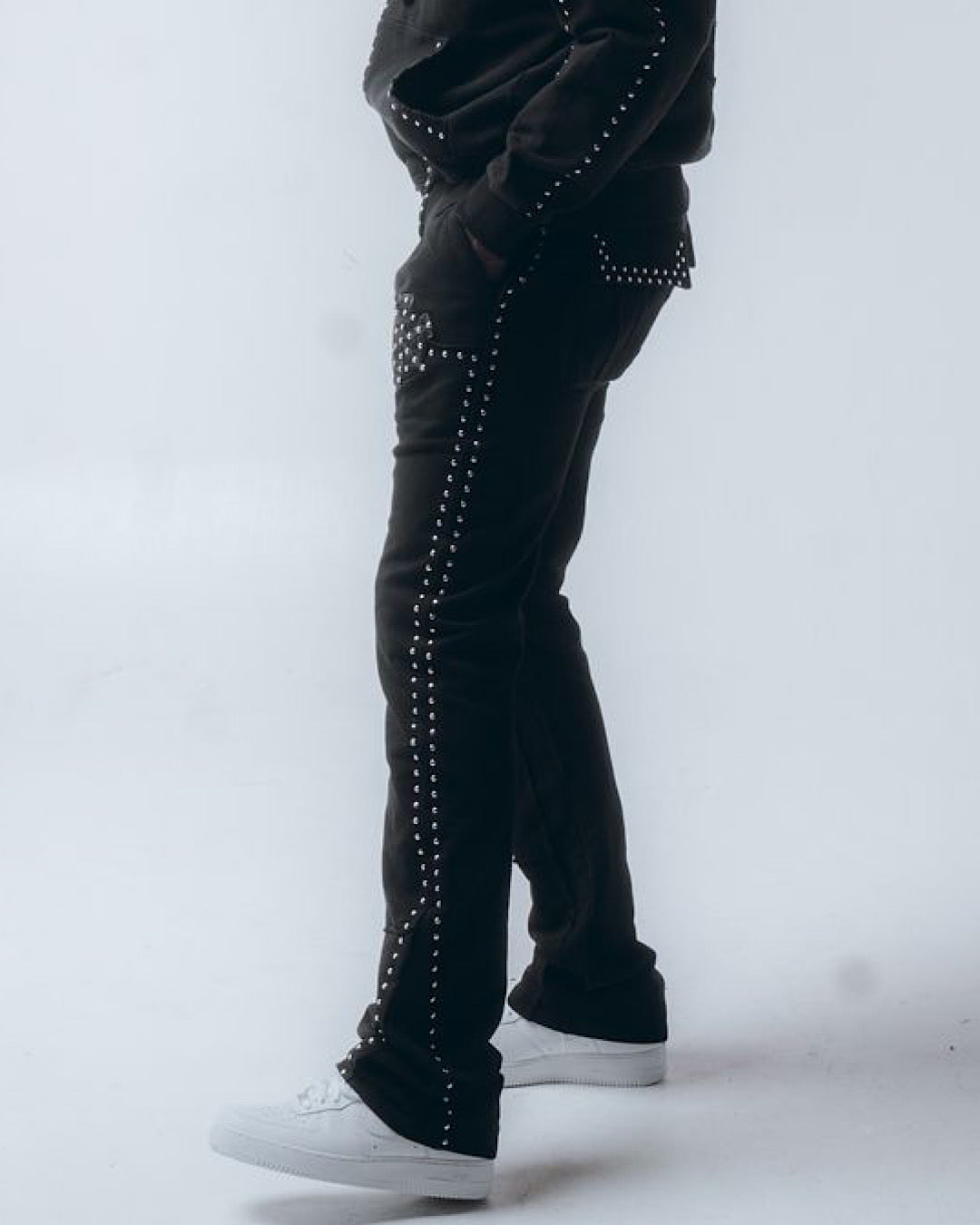 Hudson Sweatpants - Studded Flare - Black - 586